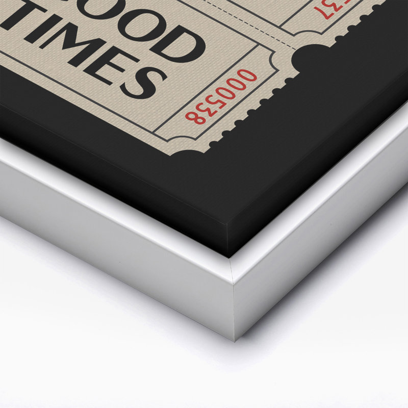 Good Times billets de cinéma, 08"H x 10"W, Canvas, White Framed