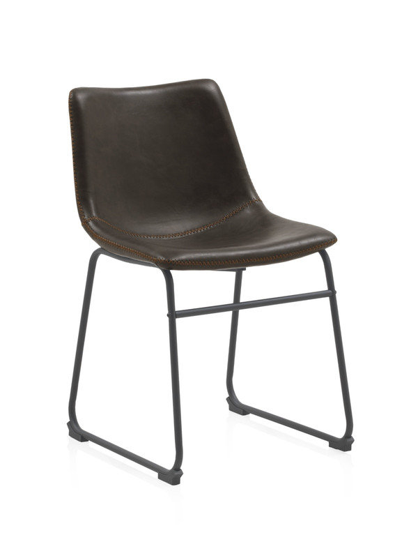 Upholstered Dining Chair, Dark Brown