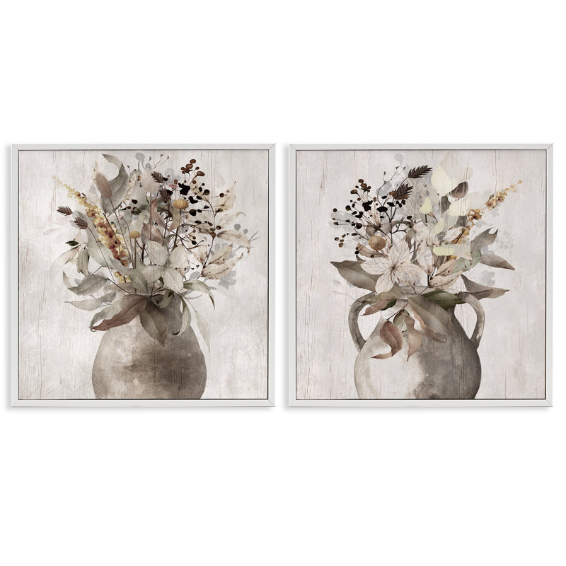 «Rustic Southern Charm Bouquet», ensemble de 2 giclées encadrées, design par Val Rhodes, H 24 po x l 48 po