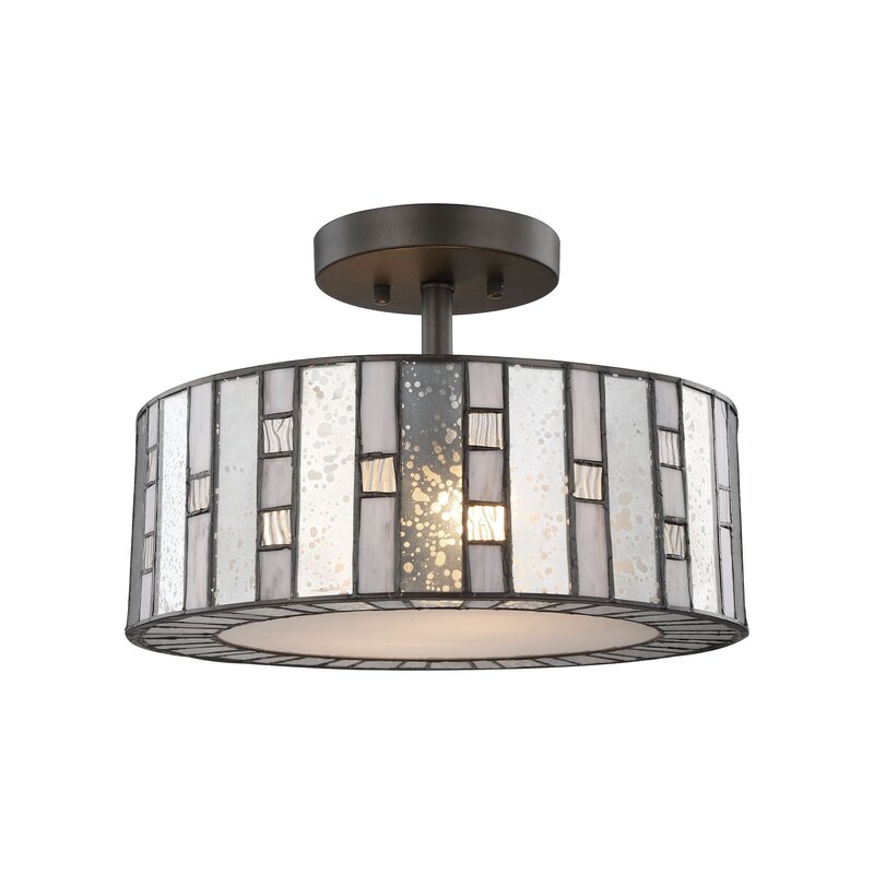 Red Barrel Studio® Sellersburg Glass Semi Flush Mount & Reviews | Wayfair