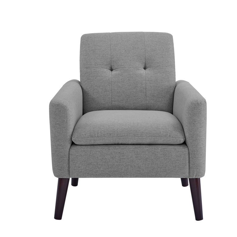 Fauteuil capitonné et rembourré (fauteuil inclus), Gris