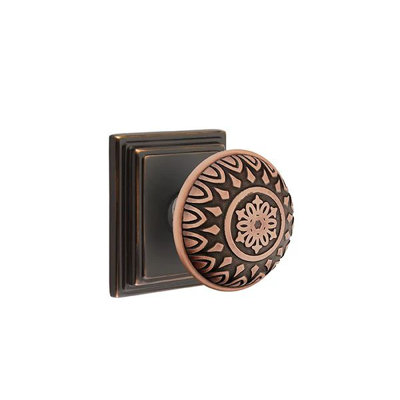 Ensemble de mortaise intérieure Emtek avec rosette Wilshire et bouton Lancaster (droit)