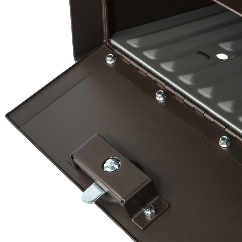 Large Rubbed Bronze Steel Locking Post Mount Mailbox