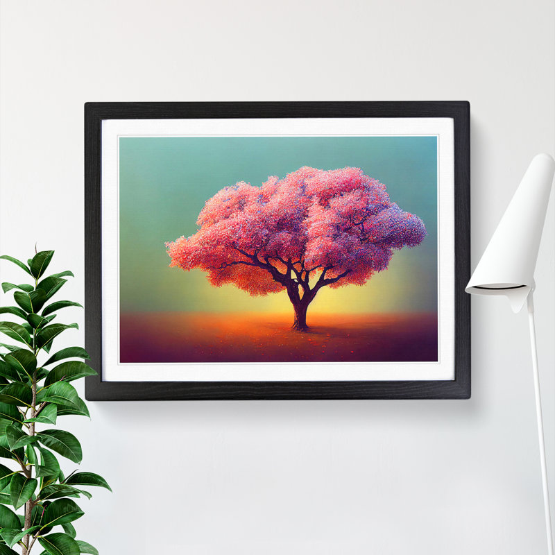 Animated Apple Tree - Single Picture Frame Print, Black, 25cm H x 34cm W