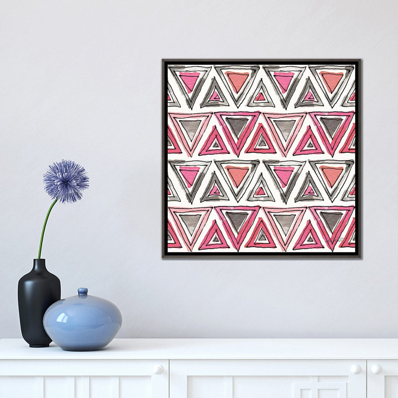 Art sur motif d’accents chic, H 18 po x l 18 po x P 1,5 po, Toile encadrée de bois rustique foncé