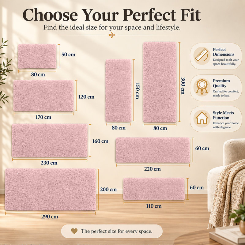 Adela Rectangle Shag Washable, Rectangle 80 x 150 cm