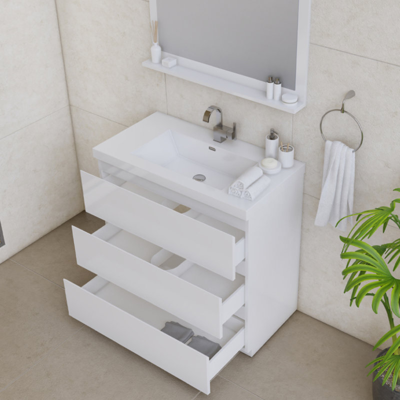 Ensemble de meuble-lavabo simple 36 po Arjina, Blanc