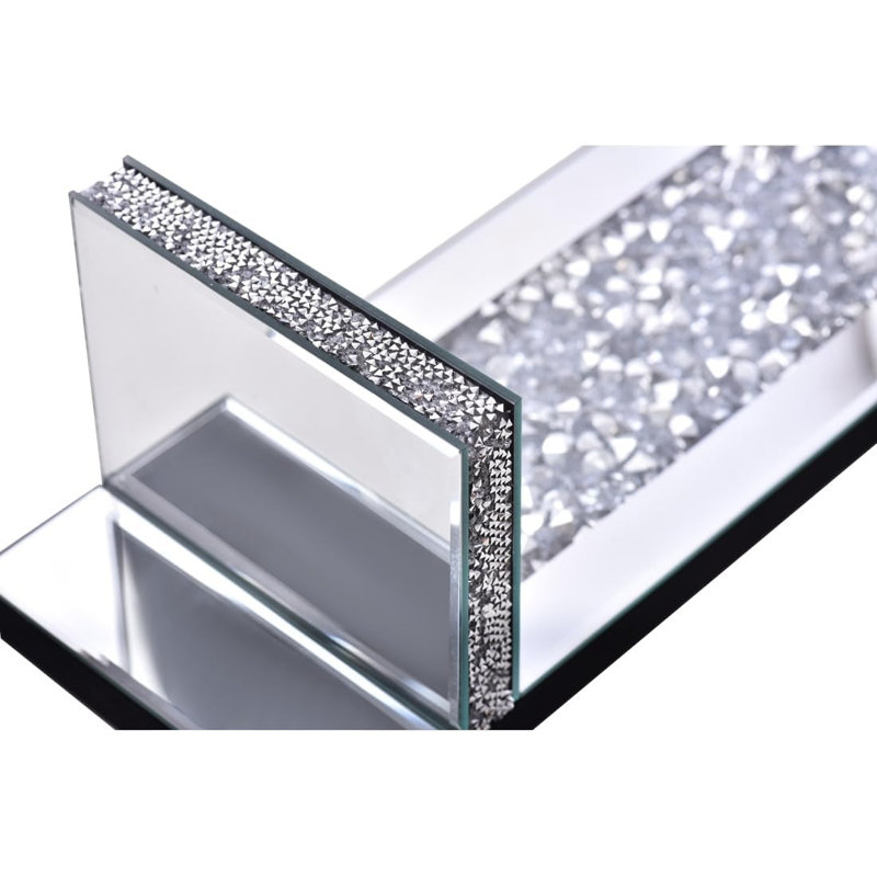 Ensemble de 2 appliques rectangulaires en forme de bougie miroir en cristal