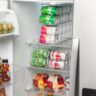 Soda Can Organizer Dispenser for Refrigerator, 12 Can, 2 Pack