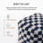 Marta 20" Navy Checkered Upholstered Pouf Ottoman-117292682