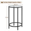 Round Side Table With Metal Frame,  Glass Top End Table-1618369846