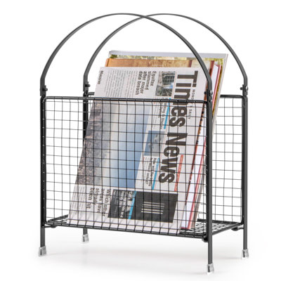 Freestanding Magazine Holder Modern Handbag Design Metal Rack For Books Vinyl Record Newspaper Home