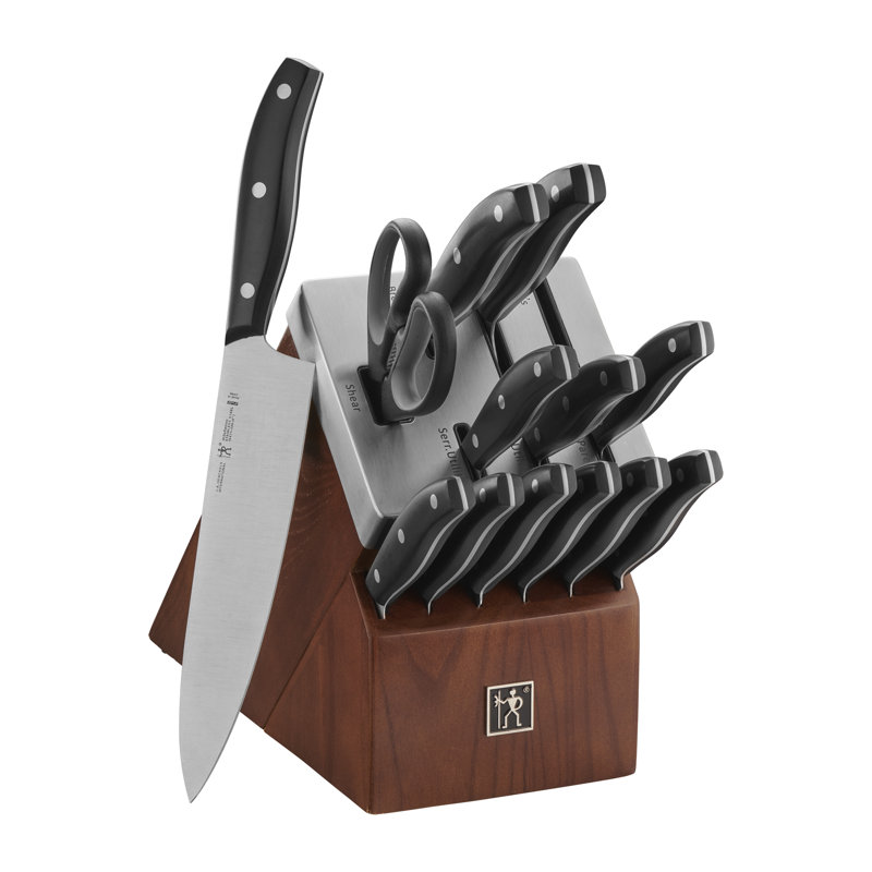 Henckels 14-Piece Self-Sharpening Knife Block Set with Stainless Steel Cap
