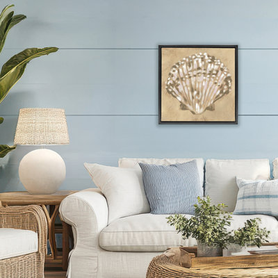 Earthtone Clam Shell Floating Frame, design by June Erica Vess