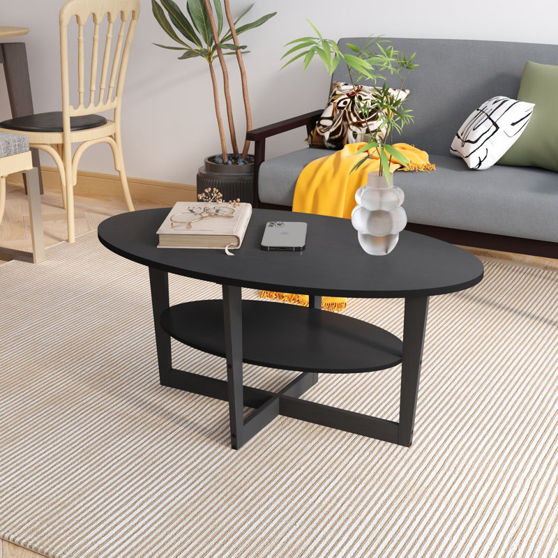 Table basse avec rangement en bois Modern Modern, Noyer