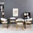 Christle Modern Mid Century Dining Chair, Upholstered Velvet Dining Room Chairs with Metal Legs for Makeup/Living Room (Set of 6)-909808283