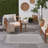 Aseneth Abstract Machine Woven Chenille Indoor/Outdoor Area Rug in Gray-648427776