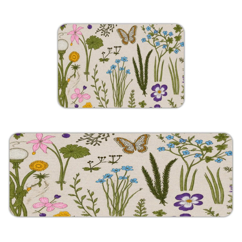 Ensemble de 2 tapis de cuisine Wildflower & Butterfly