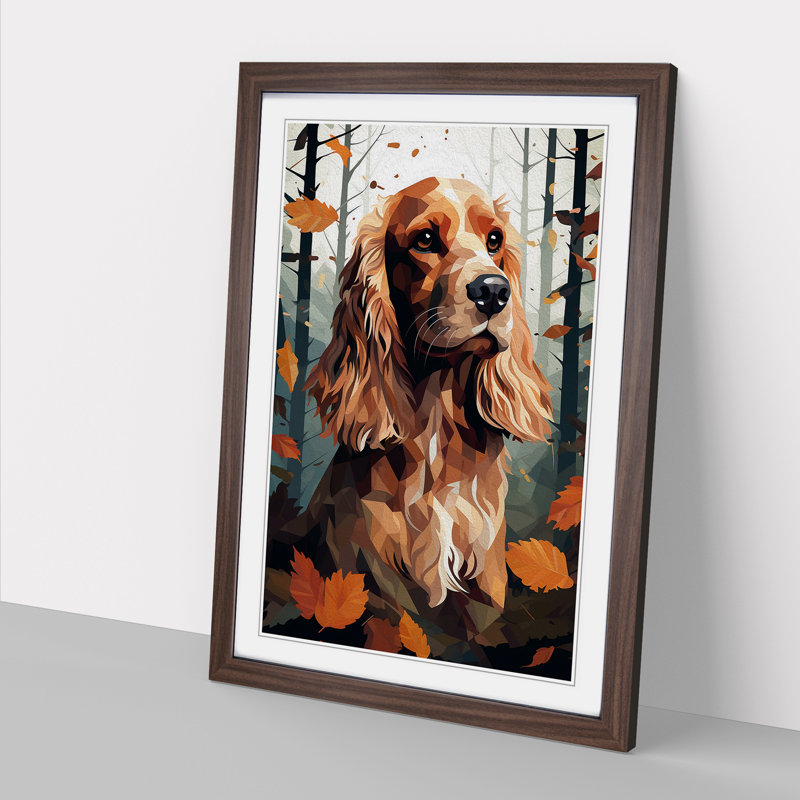 Single Picture Frame Print on Wood, Walnut Framed, 64cm H x 46cm W