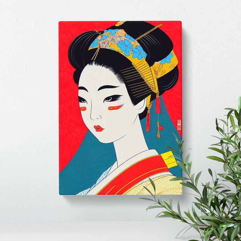 Picture Of A Geisha No.2 - Wrapped Canvas, 60cm H x 40cm W x 3cm D