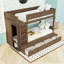 Lit superposé simple en bois avec 4 tiroirs et garde-robe-129506010