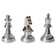 CosmoLiving by Cosmopolitan Dark Gray Aluminum Chess Sculpture with Knight, Queen and King 3 - Pieces