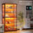 5-Tier Glass Curio Cabinet with LED Lighting-2112717230