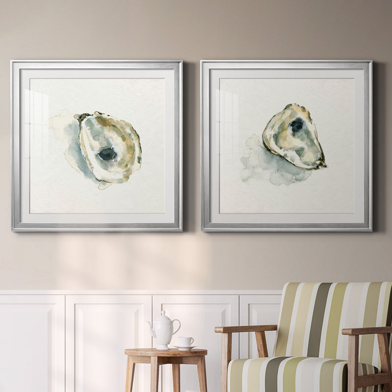 «Old Salt Shell I», ensemble de 2 reproductions d'art encadrées, H 26,5 po x l 53 po, Impression encadrée avec passe-partout