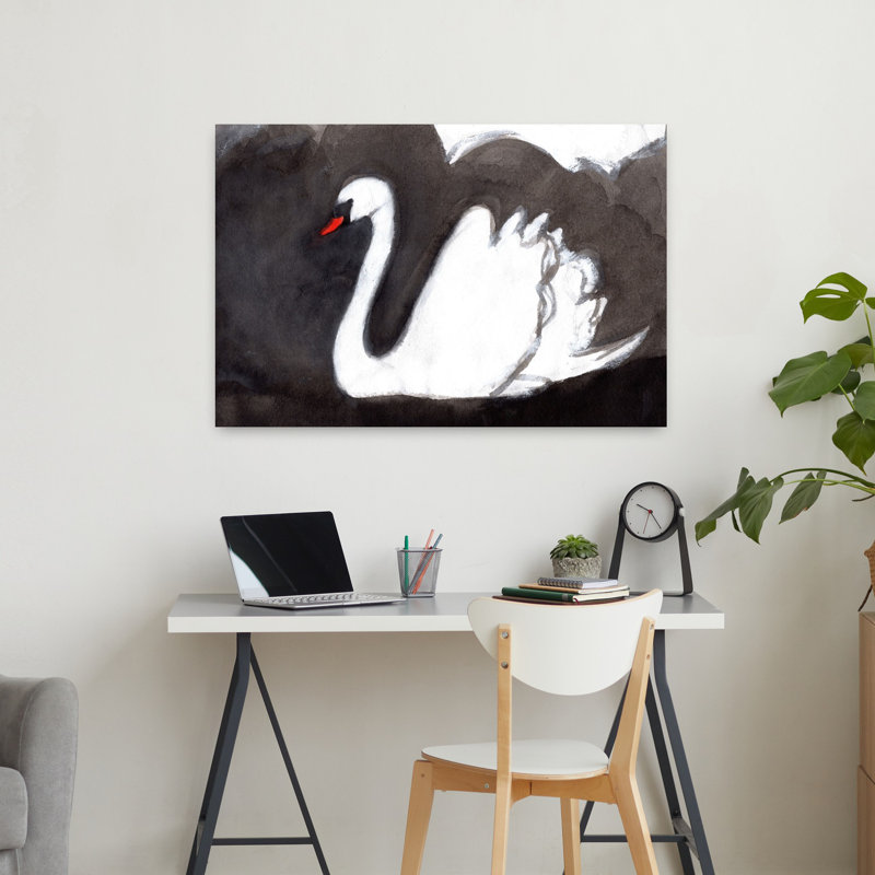 Contemporary Art Abstract Contemporary Bird Wildlife Landscape Wall Art by Janel Bragg - Wrapped Canvas Print