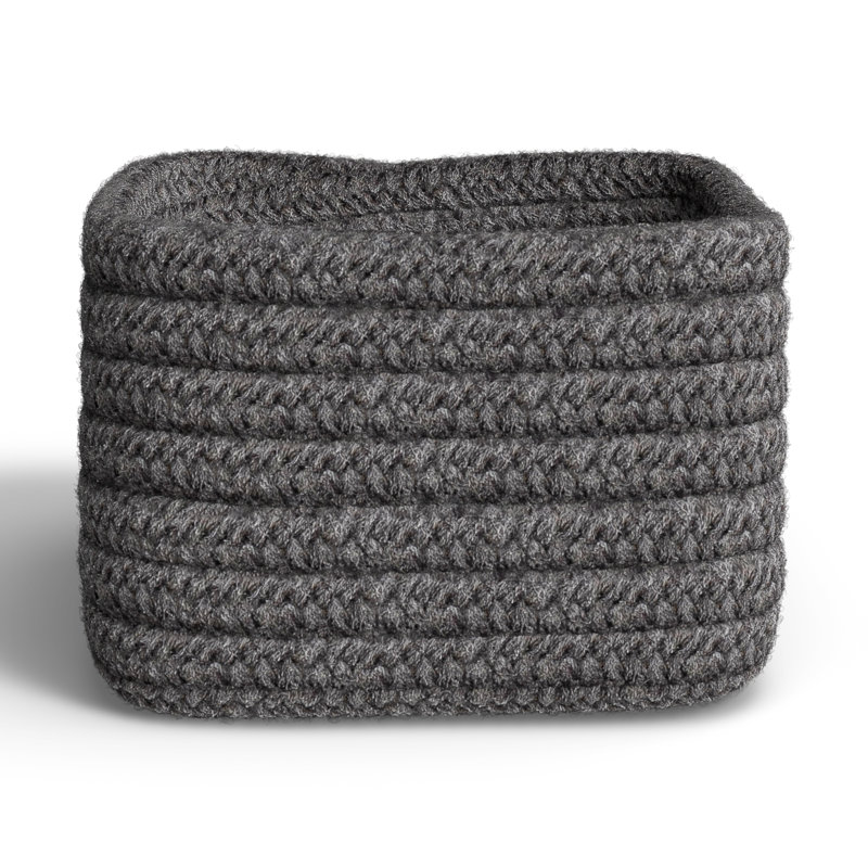 AllModern Wool / Felt Decorative Basket, Dark Gray
