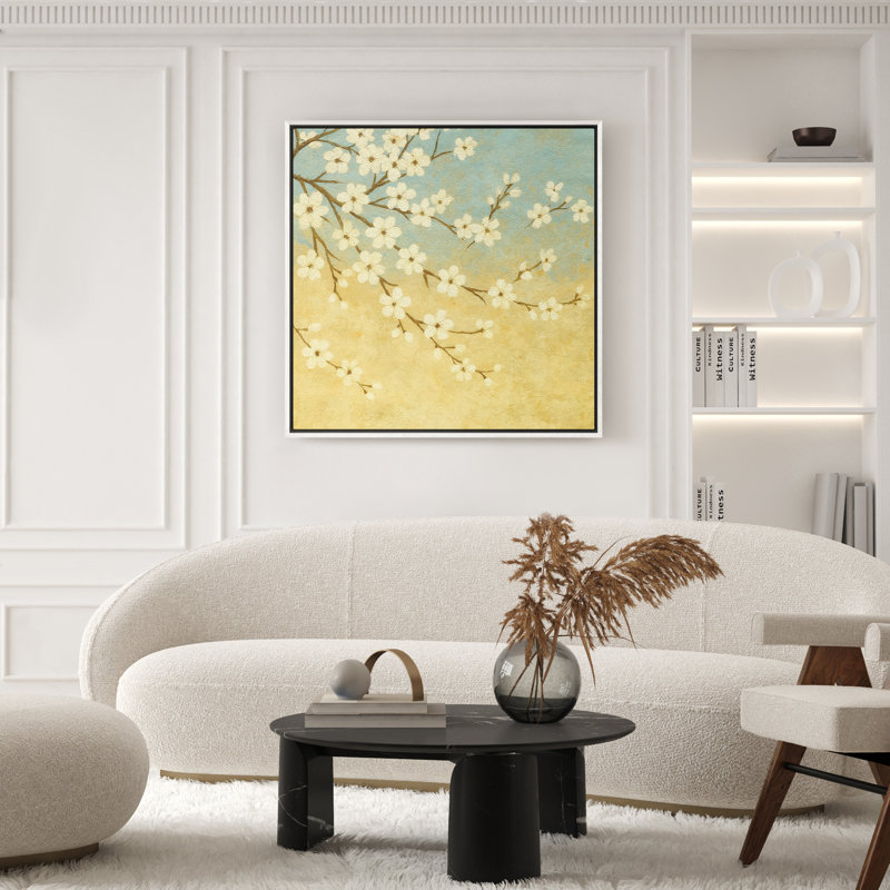 Art mural encadré abstrait rétro antique classique pour chambre à coucher, H 24 po x l 24 po, Blanc