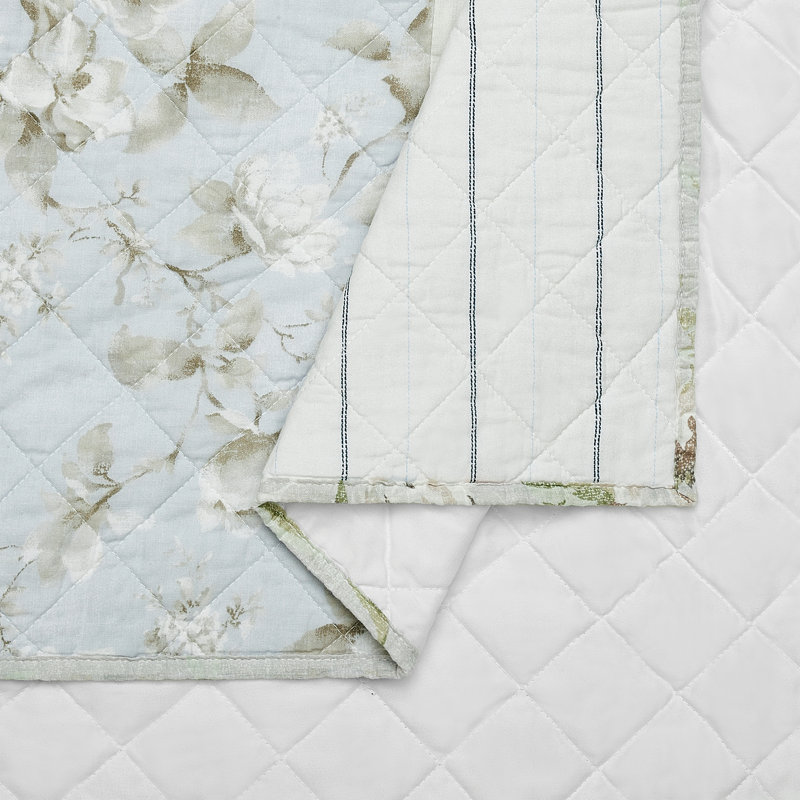 Claire Full/Queen White Cotton Patchwork Quilt Set