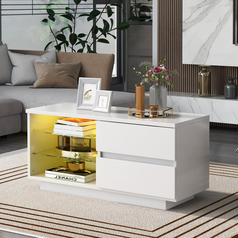 Fatih Unfinished TV Stand, White