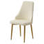 Chaises de salle à manger en cuir d'unité centrale (2), blanc avec des pieds en métal luxueux, confortable pour le salon et la cuisine (2 pièces), ergonomique solide