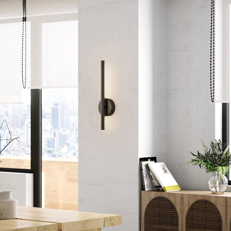 Applique murale câblée en fer forgé Kempinski, 3000 K, Noir mat, H 17,7 po x l 4,72 po x P 2,8 po