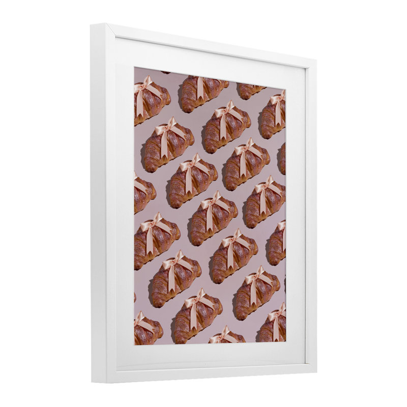 Croissants avec rubans, impression encadrée sous verre, conception par Lish Creative, 21 x 17