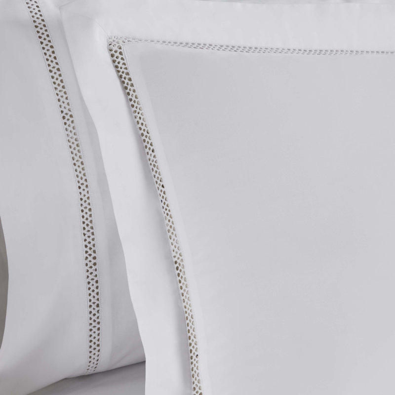 White Full/Queen Cotton Embroidered Duvet Cover Set