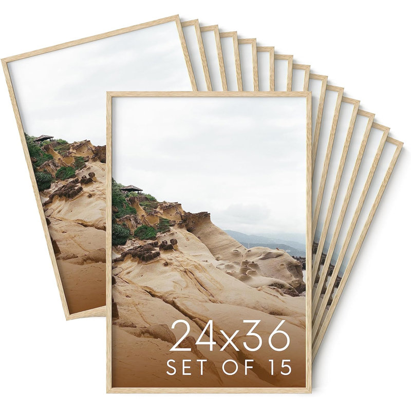 Cadre photo en bois - ensemble de 15, Beige, H 36 po x l 24 po