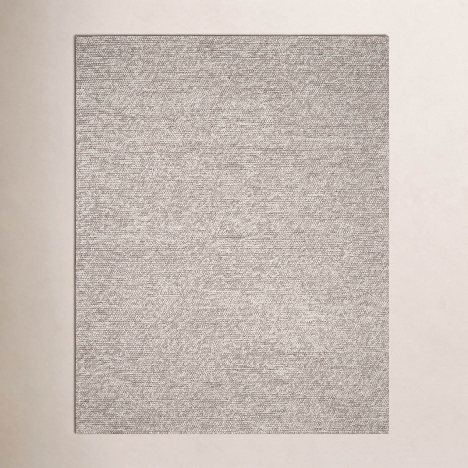 Elle Beige Hand-Woven Wool Rug, Rectangle 2' x 3'