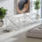 Manzu Tempered Glass Chrome Metal X-Design Leg Accent Coffee Table, 17.05" H X 43.82" W X 21.85" D