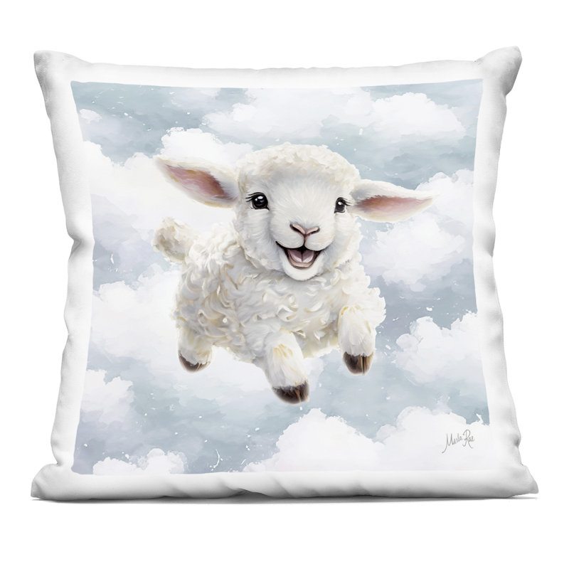 Coussin décoratif imprimé Happy in Clouds, design par Marla Rae
