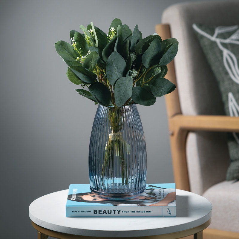 Ruebin 8'' Glass Table Vase, Gray