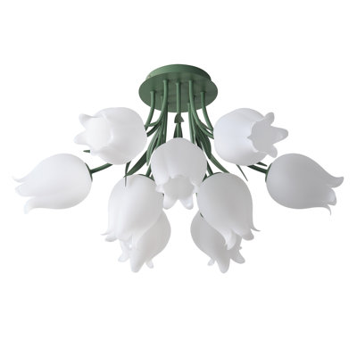 9-Flower shaped dimmable iron ceiling light