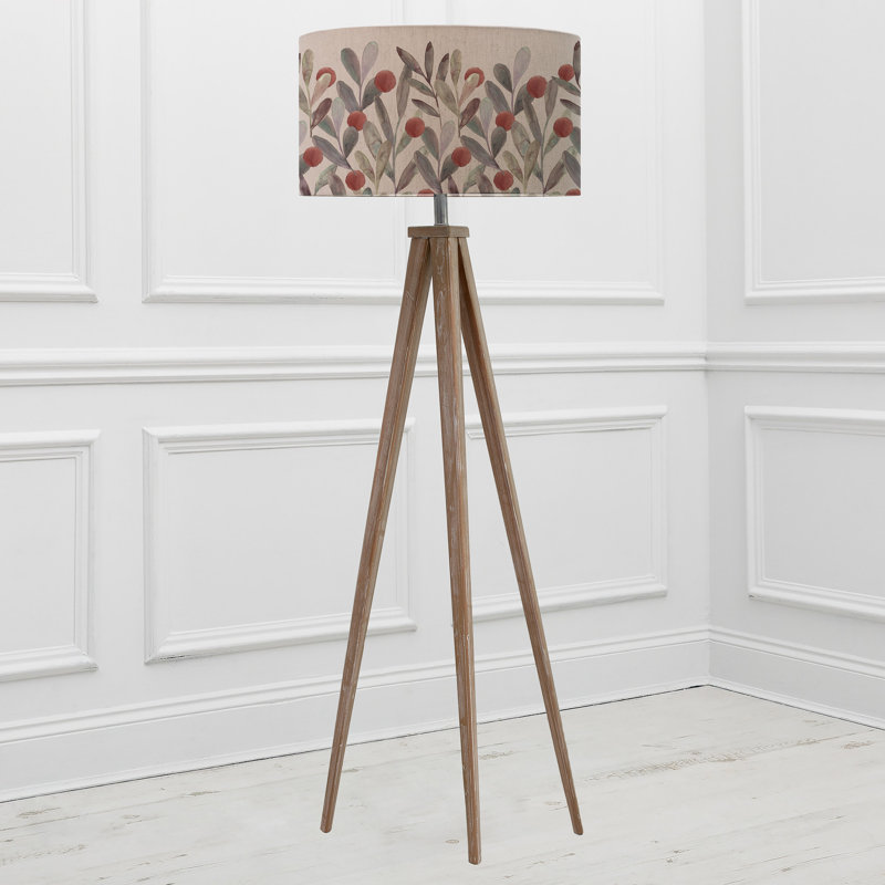 Katsura 158cm Brown Tripod Floor Lamp, Red