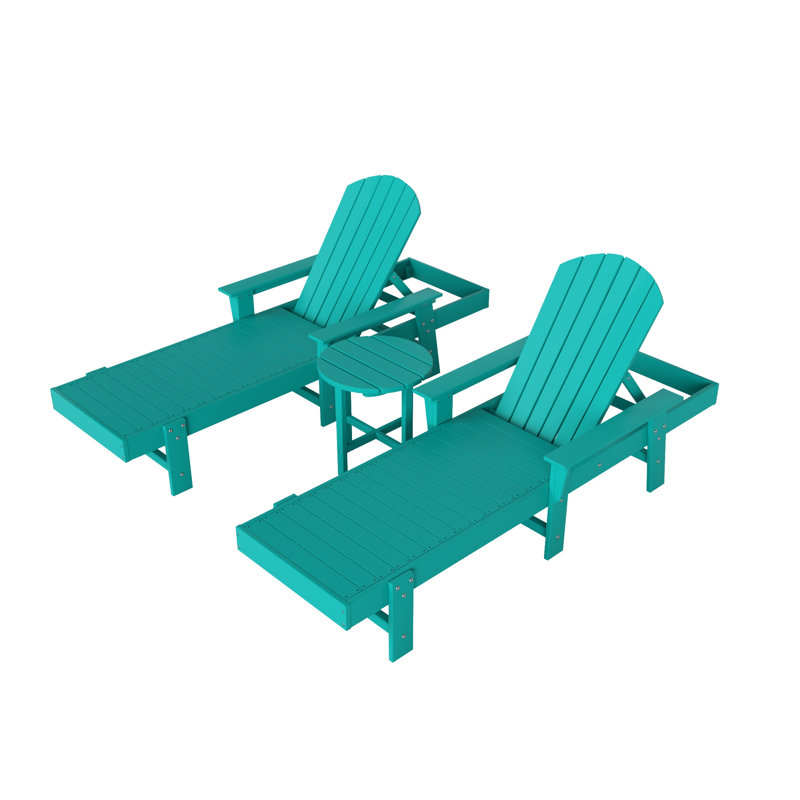Altura Outdoor Chaise Lounge with Table, Turquoise