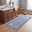 Tapis Vale traditionnel à médaillon délavé, style persan, bleu, gris et crème, lavable à la machine, antidérapant, à poils courts, pour l'intérieur et l'extérieur, adapté aux animaux domestiques, idéal pour le salon, la chambre, la salle à manger, l'entrée, le couloir ou le bureau.-1855874979