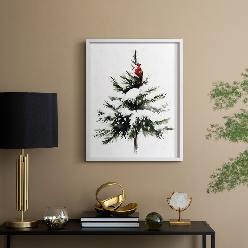«Christmas Holiday Art» CDXXII encadré, impression - bois massif, H 15 po x l 12 po, Blanc
