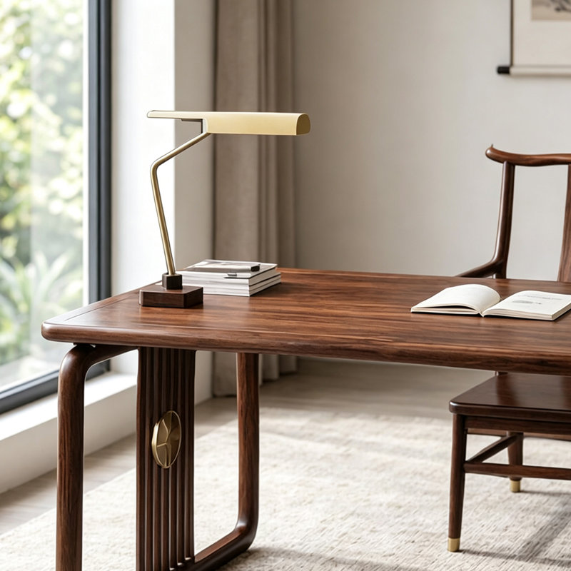Exquisite New Chinese-Style Solid Wood Desk