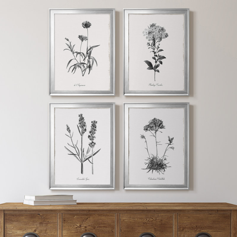 Simply Imperial - Ensemble de 4 photos sur toile tendues, H 22,5 po x l 122 po x P 1,5 po, Argent