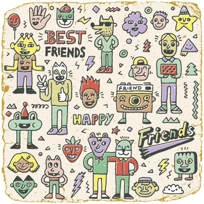 Happy Friendship Day by Sashatigar - Wrapped Canvas Painting